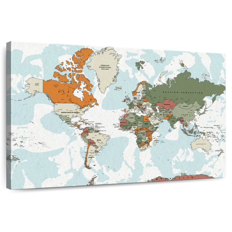 Carte du monde éducatif VI, H 8 po x l 12 po