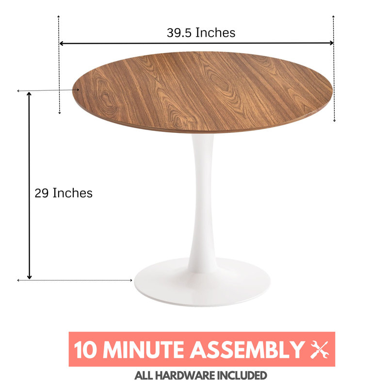 Bjarnheiður Round Metal Base Dining Table