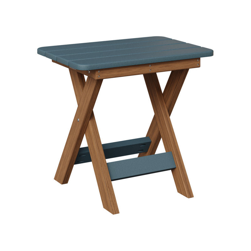 Berlin Gardens Folding End Table, Antique Mahogany, Slate