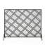 Pare-feu géométrique monobloc en fer noir avec grille de protection