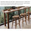 Table de bar moderne en bois massif minimaliste avec bandes de protection des bords-1970511125