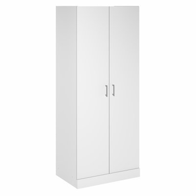 Wardrobe Cabinet, Wardrobe Closet with Hanging Rod, White