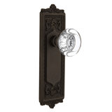 Egg & Dart Plate with Round Clear Crystal Door Knob