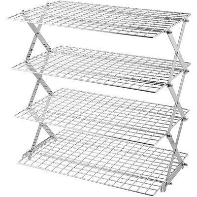 Foldable x-Shaped Cooling Rack, Heavy-Duty Carbon Steel Foldable Baking Rack for Oven, Kitchen, or Grill