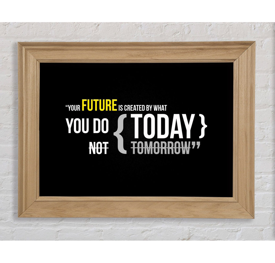 Theba Motivational Quote Your Future Is Created By What You Do Framed Print Wall Art