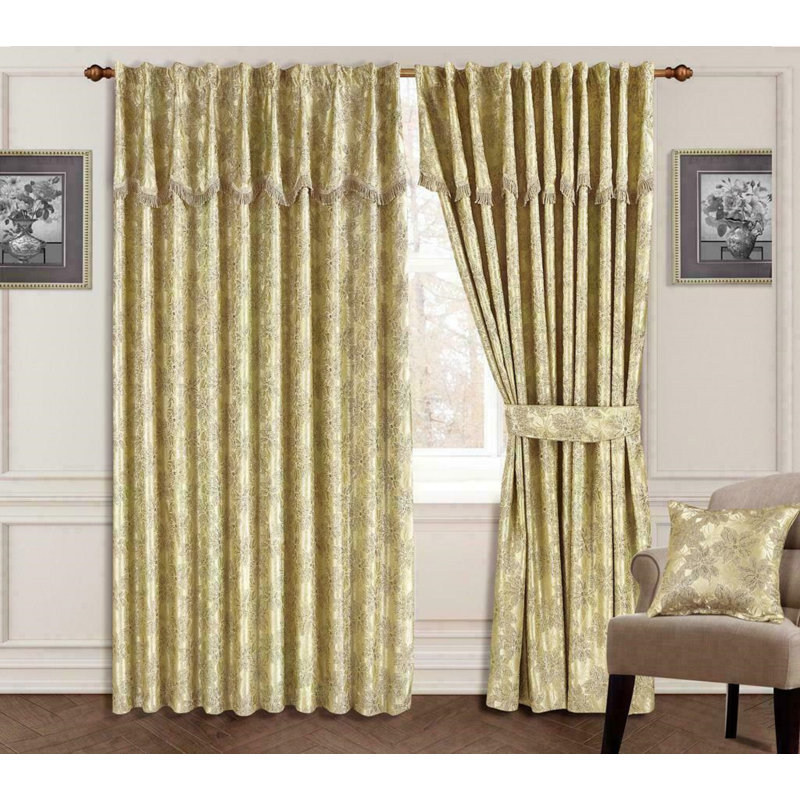 Vicksburg Curtain Pair, 228 W x 274 D cm, Gold