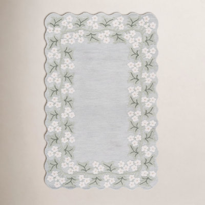 Hand-Tufted Wool Floral Rug