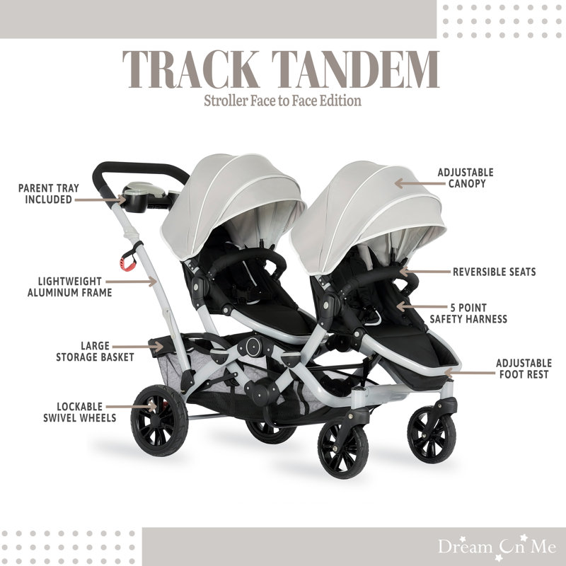 Poussette tandem Dream On Me , Gris