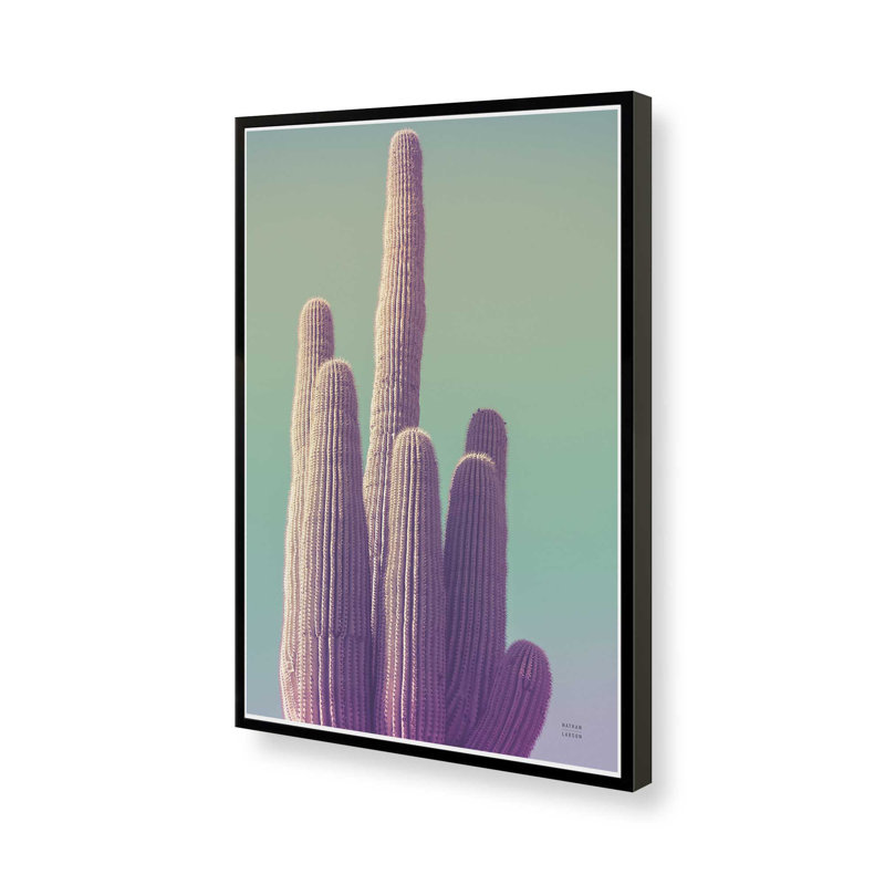 «Saguaro Green Pastel» par Nathan Larson, reproduction d'art, H 18 po x l 12 po, Noir