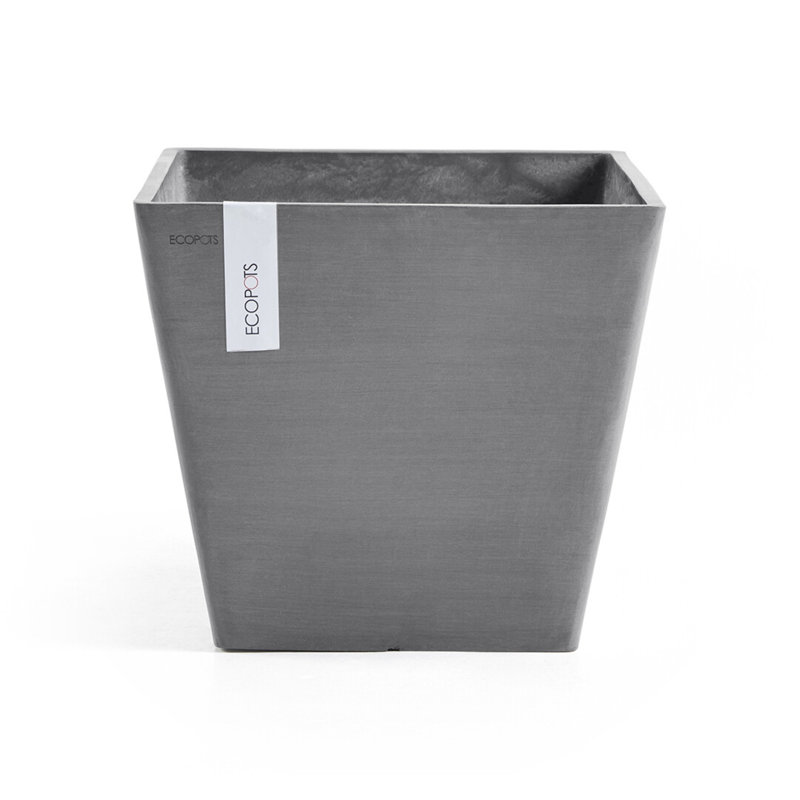 Pot Planter, Gray, 10.2" H x 11.8" W x 11.8" D