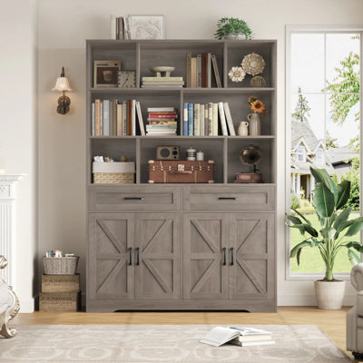 71'' H Bookcase With 2 Drawers