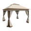 Pavillon de jardin 11 pi x 11 pi avec 2 capuchons souples, rouille, cadre - eau, pour patio, cour arrière, mariage, ouverture de 11 po x 11 pi, filet de sécurité à double couche amovible