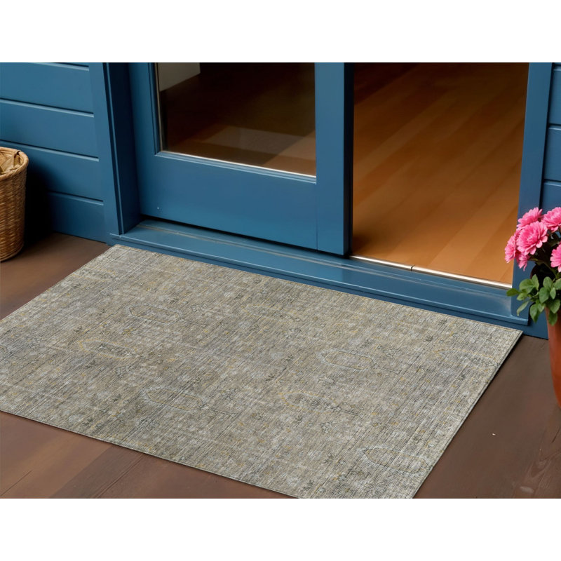 Tapis intérieur / extérieur 3 pi x 5 pi gris et beige taupe
