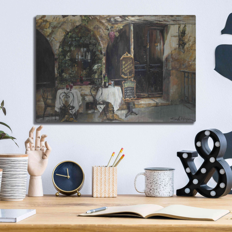 «Meeting At The Cafe» par Marilyn Hageman, H 12 po x l 16 po