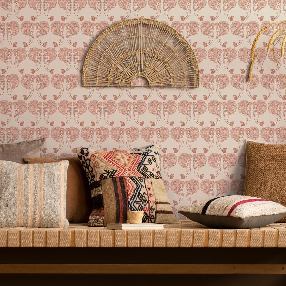 Kendall Self-Adhesive Wallpaper Roll, Coral