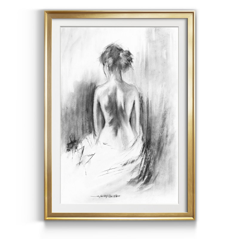 Soft Silhouette II - Reproduction de dessin de cadre photo, H 22,5 po x l 30,5 po x P 1,5 po, Doré