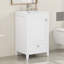 Meuble-lavabo de 20 po avec lavabo, armoire de salle de bain avec porte à fermeture douce, support de rangement et tiroir, blanc-118004160