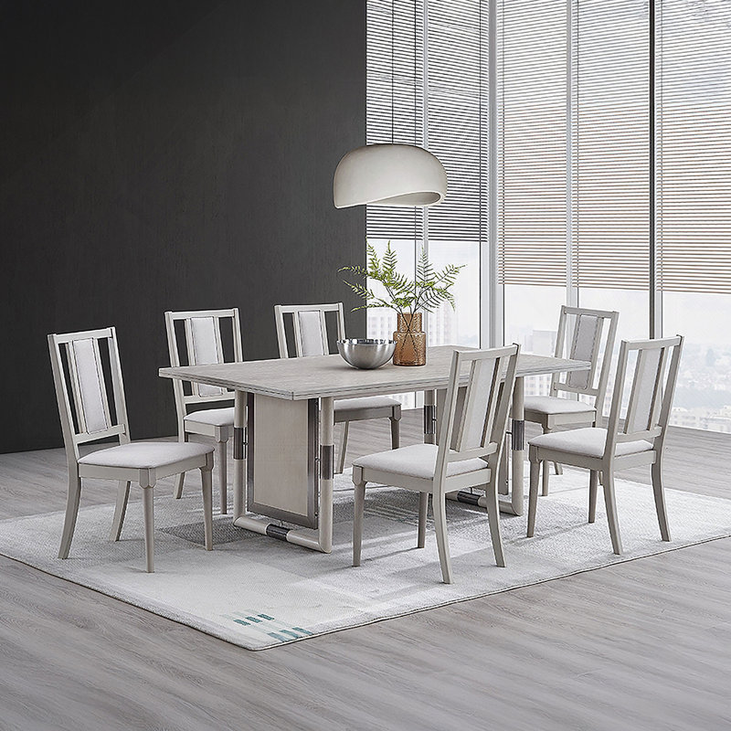 Ensemble de 2 meubles de salle à manger rembourrés en bois Elegant Contemporary