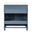 Meuble-lavabo bleu de style rétro de 30 po, structure en bois massif, lavabo en céramique, charnières à fermeture douce, rangement spacieux, motif exquis, glissière à tiroir lisse, glissière brillante, motif à rainure unique