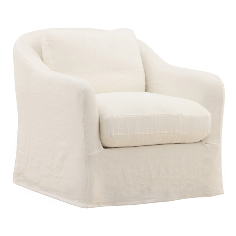 Ama Swivel Chair Olive, White Fabric