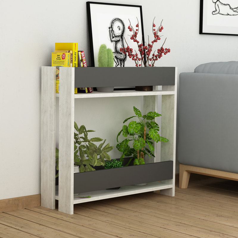 Quintana Multi-Tiered Plant Stand, White/Anthracite