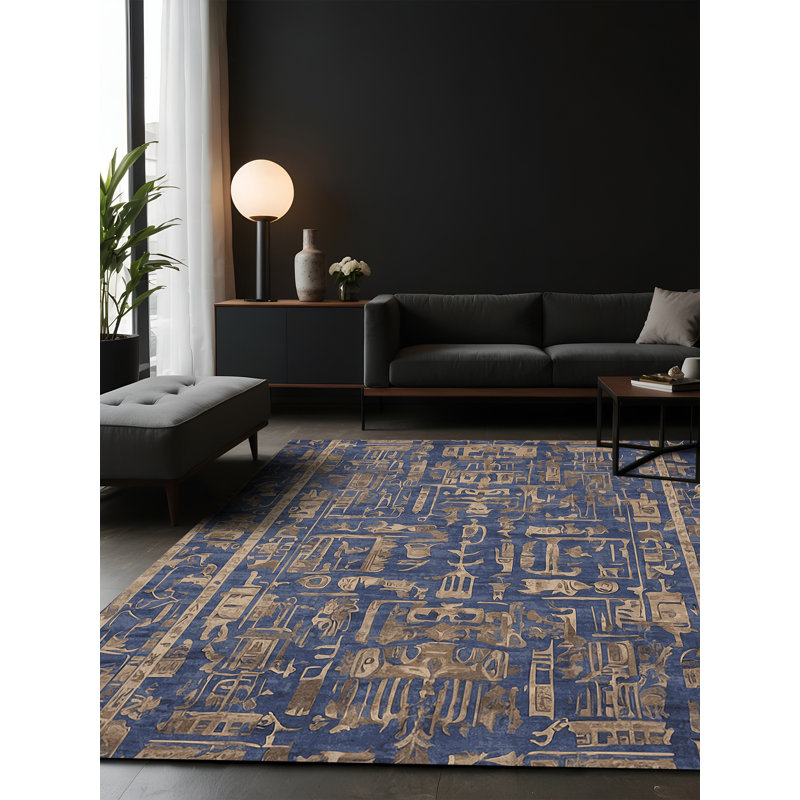 Tapis gris soyeux et moelleux, Rectangle 8 pi x 10 pi