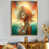 Toile avec cadre flottant or
