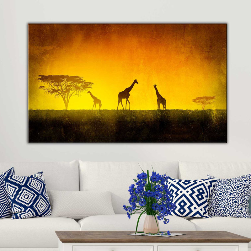 African Plains - Wrapped Canvas Print, 28" H x 48" W x 1.5" D