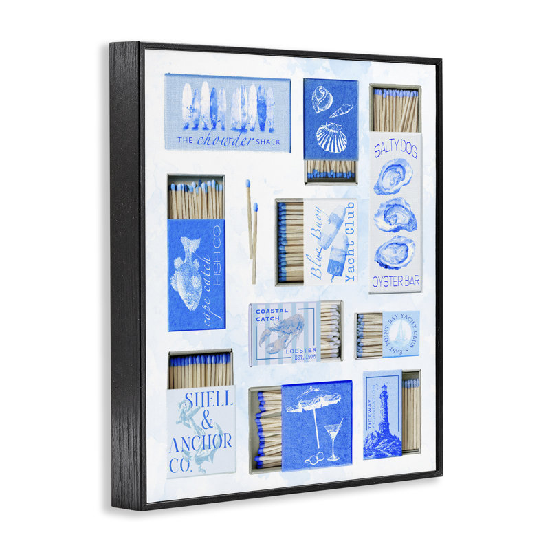 Giclée encadrée bleue, encadrée par Ziwei Li, H 14 po x l 11 po, Giclée encadrée noir minuit
