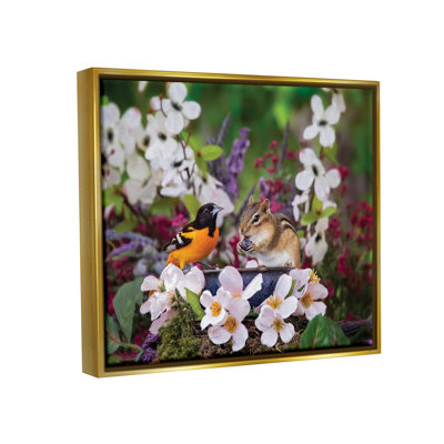Ax-693-Giclee " Squirrel And Bird In Nature " by Karen Burke