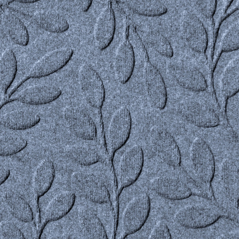 WaterHog Brittney Leaf 23 in. x 35 in. Indoor Outdoor Doormat, Bluestone, 2' x 2'11''