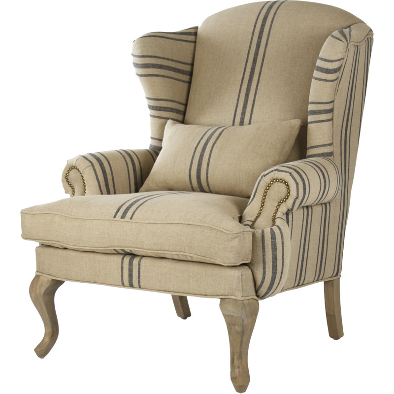 Zacharie Linen Wingback Chair