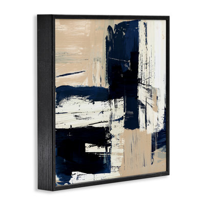 Art giclée encadré gris expressif bleu par Susan Jill