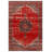 Mottos Red Oriental Machine Printed Cotton Polyester Area Rug-1553266012