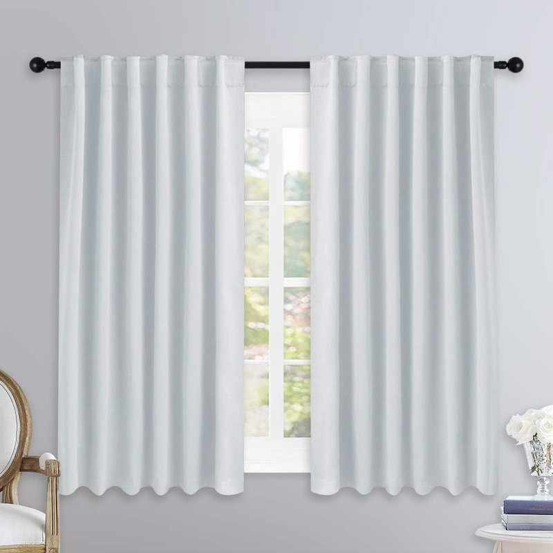 Blackout Curtain Light & Noise Reducing Room Darkening Drapes for Bedroom/Living Room/Kitchen, 2 Pieces, Cloud Gray