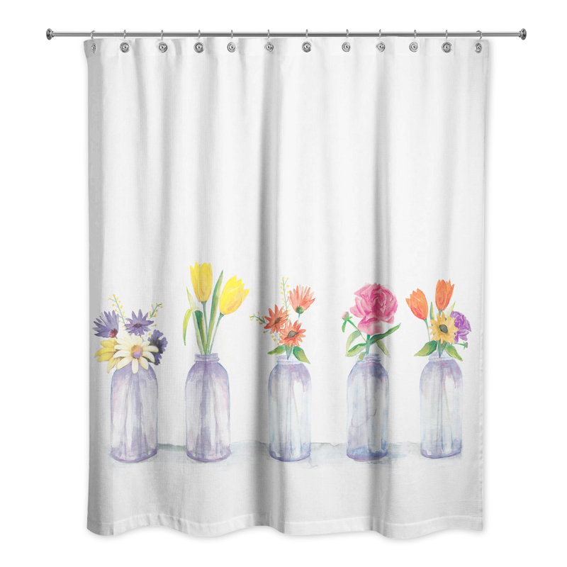 Rideau de douche simple floral Kwan