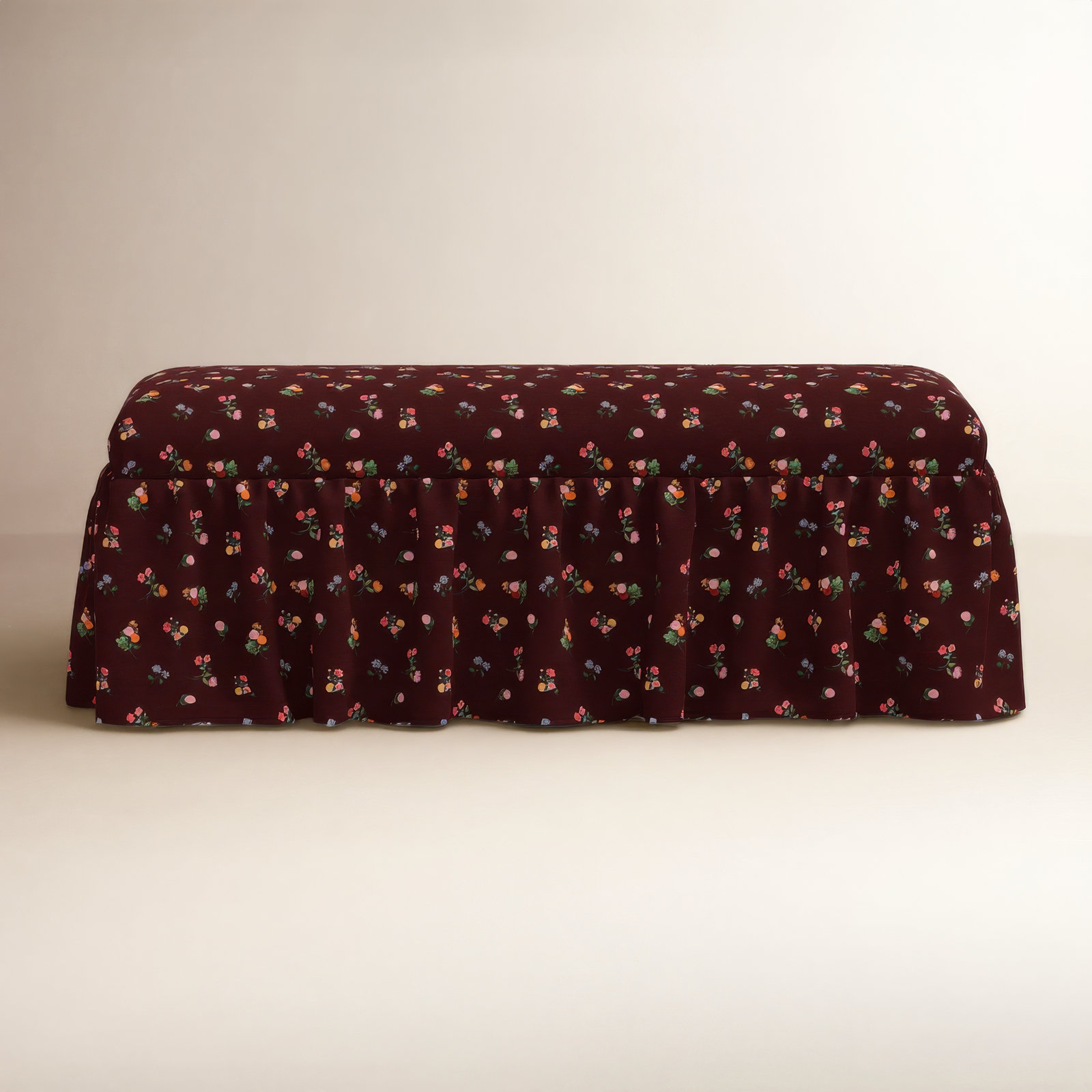 Rifle Paper Co. x Cloth & Company Surrey Dining Bench, Red Flower