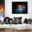 Flammes de réseau - Coussin imprimé abstrait-29347855-29347858