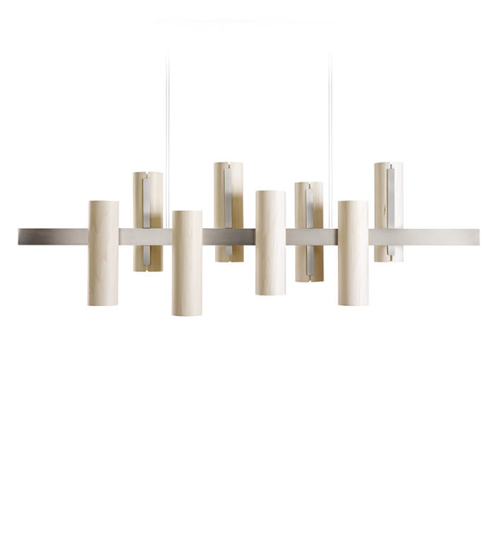 Black Note 8 - Light LED Pendant, Ivory White, Gold, 2700K Bulb Temperature