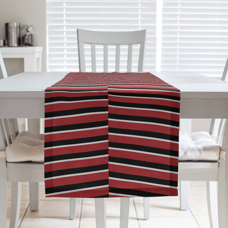 Fractured Stripes Table Runner, 16" x 72", Light Rich Red