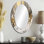 Modern Golden Drip - miroir abstrait, miroir mural moderne unique, impression d'art en métal