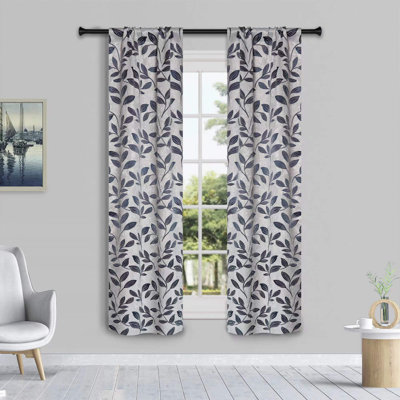 Finklea 100% Polyester Floral Room Darkening Grommet Curtain Panels