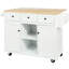 Chariot de cuisine blanc avec rangement pour porte d'armoire et rangement moderne, comptoir rabattable et support en métal-121076842