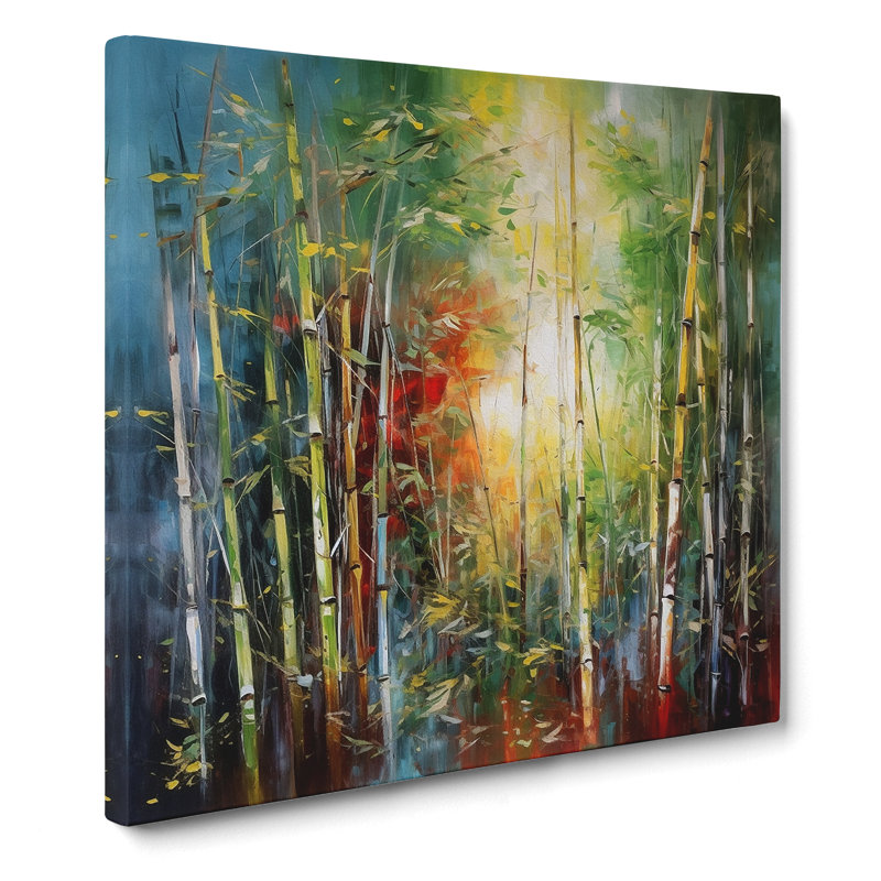 Bamboo Forest Expressionism - Wrapped Canvas, 35cm H x 35cm W x 3cm D