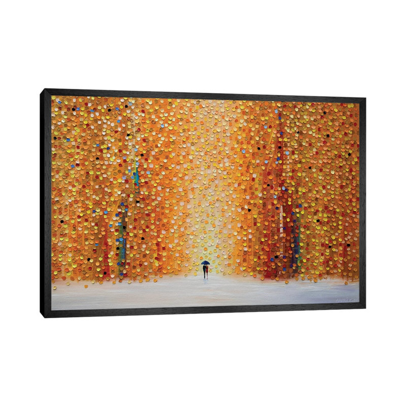 Our Rainy Sunset by Ekaterina Ermilkina - Painting on Canvas, 101.6 cm H x 66.04 cm W, Black Framed