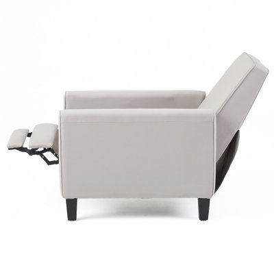 27.5" Push Back Recliner Chair Upholstered Recliner Armchair with Solid Beech Wood Legs for Living Room and Bedroom