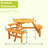 Outdoor 6 Picnic Table With 35" Tabletop - For Patio, Backyard, Garden, Natural Elegance Finish Large Tabletop, 3 Benches, 1720Lb Capacity, Classic Look-972294852