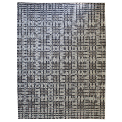 Tapis bleu tissé à la main Hashtag Bahai