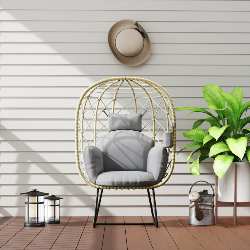 Wicker Outdoor Lounge Chair, Grey
