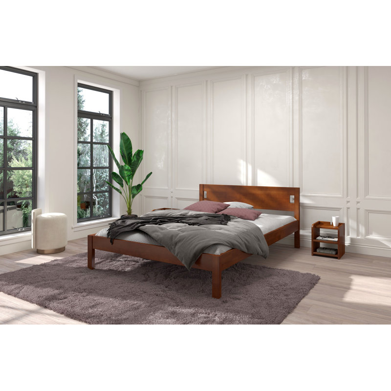 Alexiana Solid Wood Bed, Super King (180 x 200cm), Walnut 1